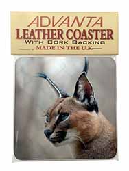 Lynx Caracal Single Leather Photo Coaster