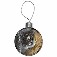 Tiger in Snow Christmas Bauble