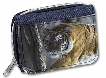 Tiger in Snow Unisex Denim Purse Wallet