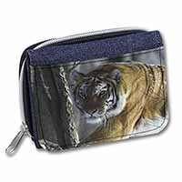 Tiger in Snow Unisex Denim Purse Wallet