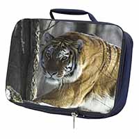 Tiger in Snow Navy Insulated School Lunch Box/Picnic Bag