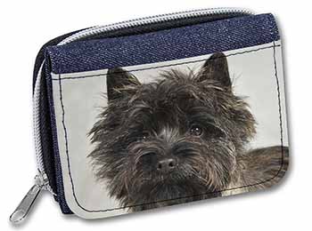Brindle Cairn Terrier Dog Unisex Denim Purse Wallet