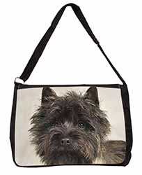 Brindle Cairn Terrier Dog Large Black Laptop Shoulder Bag School/College
