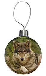A Beautiful Wolf Christmas Bauble