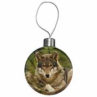 A Beautiful Wolf Christmas Bauble