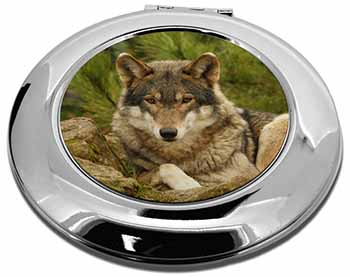 A Beautiful Wolf Make-Up Round Compact Mirror