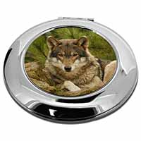 A Beautiful Wolf Make-Up Round Compact Mirror