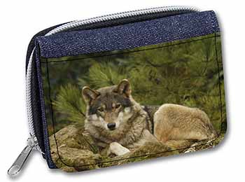 A Beautiful Wolf Unisex Denim Purse Wallet