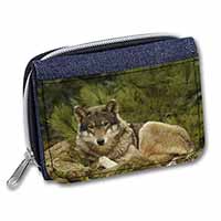 A Beautiful Wolf Unisex Denim Purse Wallet