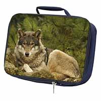 A Beautiful Wolf Navy Insulated School Lunch Box/Picnic Bag