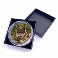 A Beautiful Wolf Glass Paperweight in Gift Box