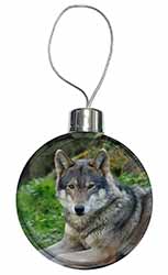 A Gorgeous Wolf Christmas Bauble