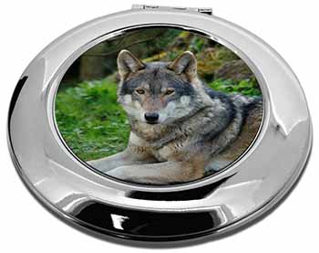 A Gorgeous Wolf Make-Up Round Compact Mirror