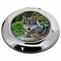 A Gorgeous Wolf Make-Up Round Compact Mirror