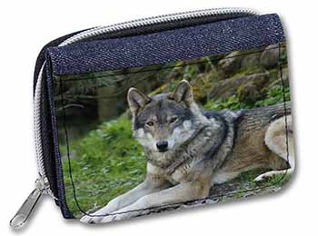 A Gorgeous Wolf Unisex Denim Purse Wallet