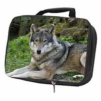 A Gorgeous Wolf Black Insulated School Lunch Box/Picnic Bag