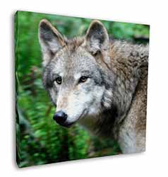 Grey Wolf Square Canvas 12"x12" Wall Art Picture Print