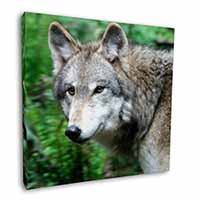 Grey Wolf Square Canvas 12"x12" Wall Art Picture Print