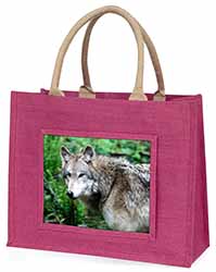 Grey Wolf Large Pink Jute Shopping Bag