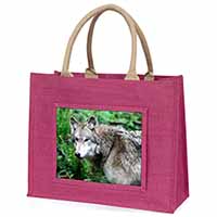 Grey Wolf Large Pink Jute Shopping Bag