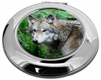 Grey Wolf Make-Up Round Compact Mirror