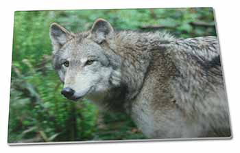 Large Glass Cutting Chopping Board Grey Wolf