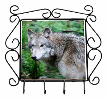 Grey Wolf Wrought Iron Key Holder Hooks