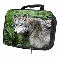 Grey Wolf Black Insulated School Lunch Box/Picnic Bag