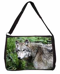 Grey Wolf Large Black Laptop Shoulder Bag School/College