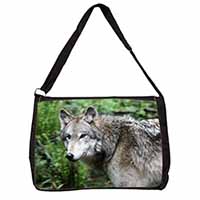 Grey Wolf Large Black Laptop Shoulder Bag School/College