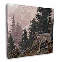 Mountain Wolf Square Canvas 12"x12" Wall Art Picture Print