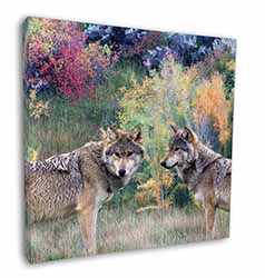 Wolves Print Square Canvas 12"x12" Wall Art Picture Print