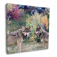 Wolves Print Square Canvas 12"x12" Wall Art Picture Print