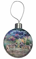 Wolves Print Christmas Bauble