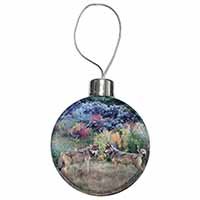Wolves Print Christmas Bauble