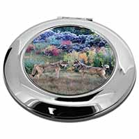 Wolves Print Make-Up Round Compact Mirror