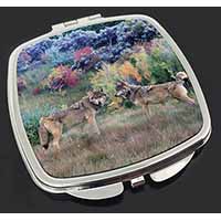 Wolves Print Make-Up Compact Mirror