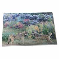 Large Glass Cutting Chopping Board Wolves Print