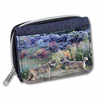 Wolves Print Unisex Denim Purse Wallet