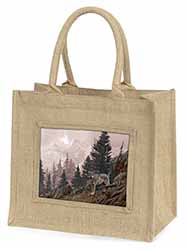 Mountain Wolf Natural/Beige Jute Large Shopping Bag