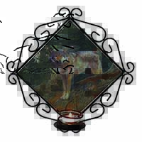 Mountain Wolf Wrought Iron Wall Art Candle Holder