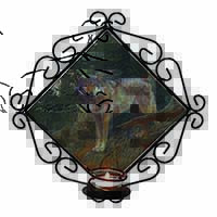 Mountain Wolf Wrought Iron Wall Art Candle Holder