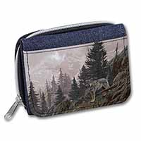 Mountain Wolf Unisex Denim Purse Wallet