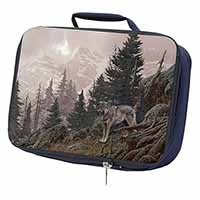 Mountain Wolf Navy Insulated School Lunch Box/Picnic Bag