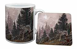 Mountain Wolf Mug and Coaster Set