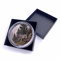 Mountain Wolf Glass Paperweight in Gift Box
