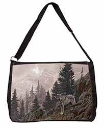 Mountain Wolf Large Black Laptop Shoulder Bag School/College