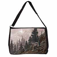 Mountain Wolf Large Black Laptop Shoulder Bag School/College