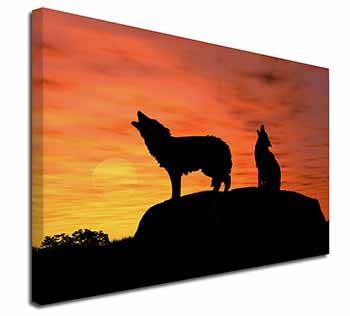 Sunset Wolves Canvas X-Large 30"x20" Wall Art Print