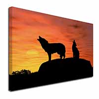 Sunset Wolves Canvas X-Large 30"x20" Wall Art Print